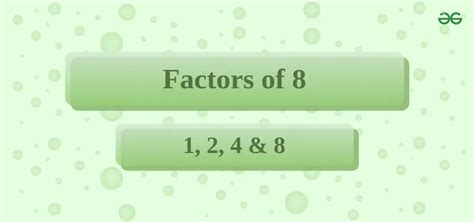 4 Factors of 8