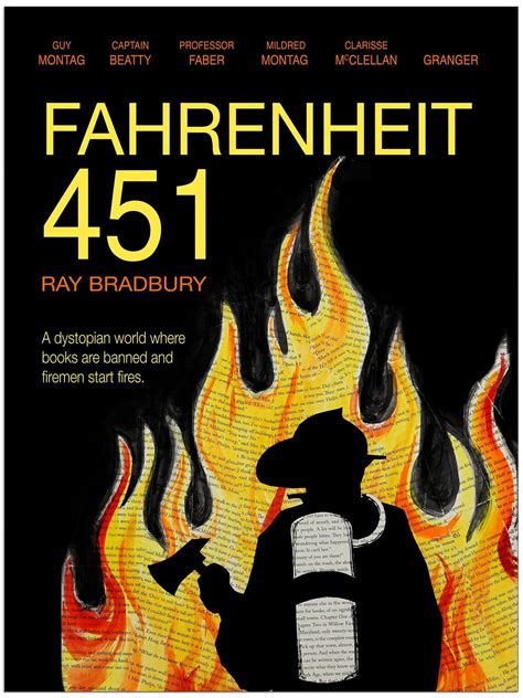 Fahrenheit 451 Ray Bradbury Classic Novel Literary Print Etsy