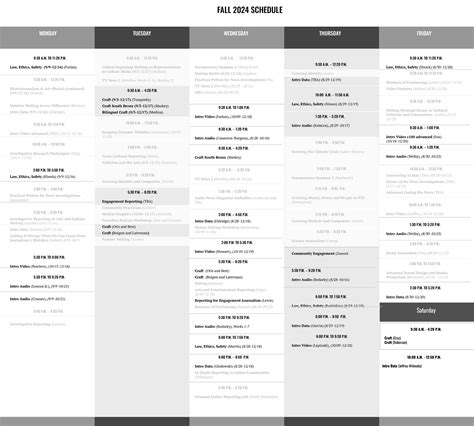 Fall 2025 Class Schedule Newmark J School