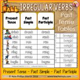 Fall Themed Irregular Verbs Past Tense Tables By Nyla S Crafty Teaching