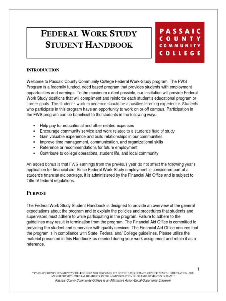 Federal Work Study Opportunities