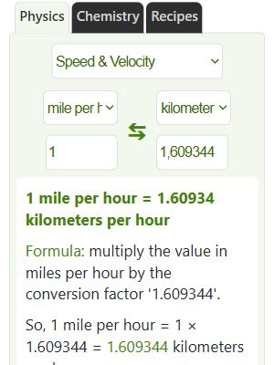 Feet Per Second To Mph Online Speed Converter Formula Table