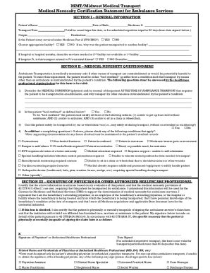 Fillable Online 2020 Pcs Form Mmtc Pdf Midwest Medical Transport Fax