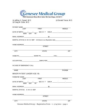 Fillable Online Genesee Medical Group Fax Email Print Pdffiller