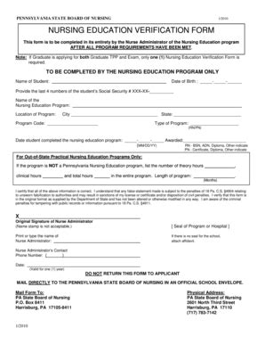 Fillable Online Nursing Education Verification Form Fax Email Print