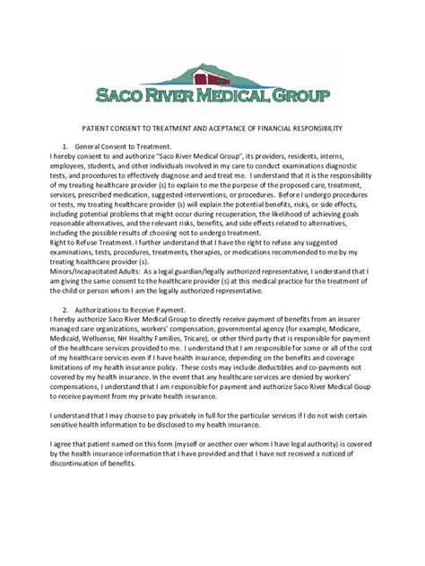 Fillable Online Patient Forms Saco River Medical Group Fax Email