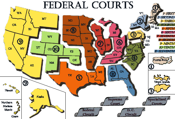 Find Federal Courts And Circuits