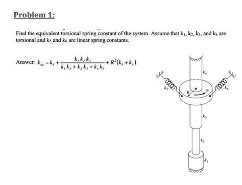 Find The Equivalent Torsional Spring Constant Of The System Shown In