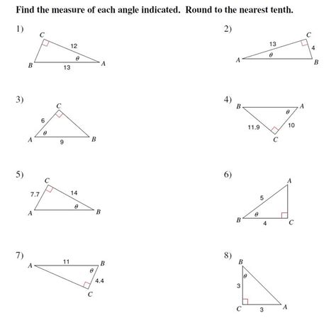 Find The Measure Of Each Angle Worksheet And Solutions