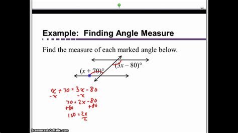 Find The Measure Of Each Marked Angle Youtube