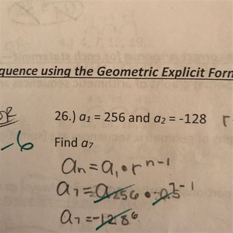 Find The Specified Term In Each Sequence Using The Geometric Explicit