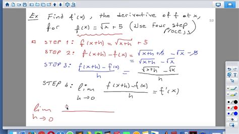 Finding Derivative Of Function 4 Steps Process Youtube