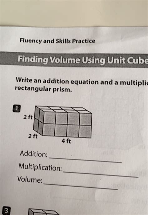 Finding Volume Using Unit Cubes Addition
