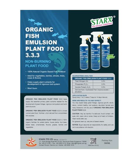 Fish Emulsion Fertilizer Npk 3 3 3 Starx