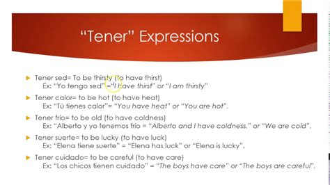Five Ways To Express Tener To Have In Spanish Youtube