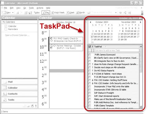 Five Ways To Find A Hidden Outlook 2003 Taskpad Michael Linenberger S