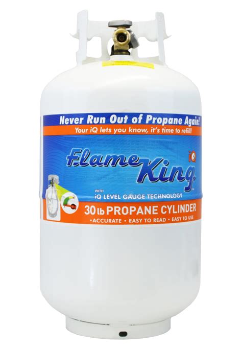 Flame King 30Lb Steel Propane Tank Cylinder With Type 1 Opd Valve Bed