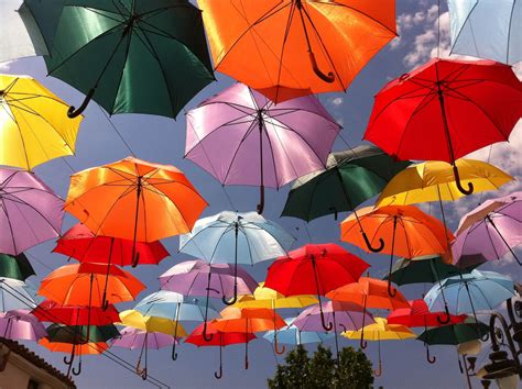 Floating Umbrellas In The Streets Of Getafe Madrid
