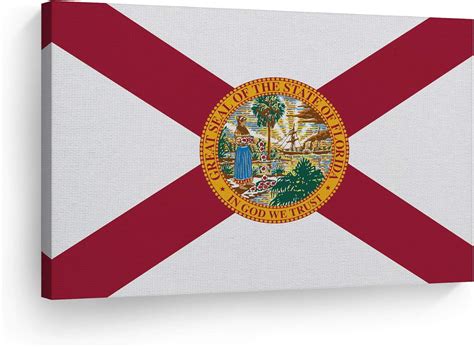 Florida State Flag Canvas Or Metal Wall Art Print State Etsy
