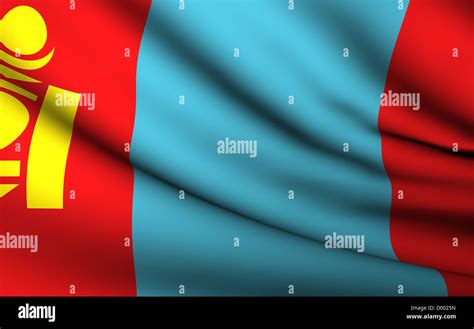 Flying Flag Of Mongolia All Countries Collection Stock Photo Alamy