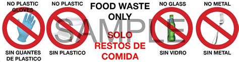 Food Waste Only Toter Sticker English Spanish Etsy