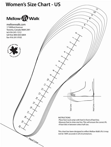 Foot Size Chart Printable