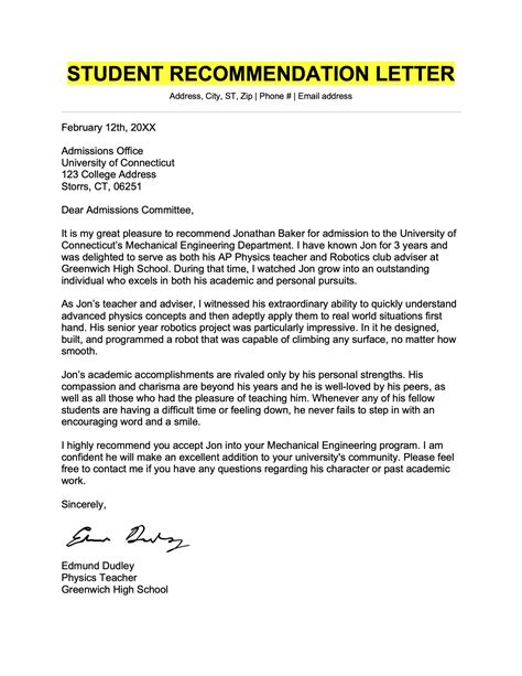 Free 10 College Recommendation Letter Samples Pdf Ms Word Google Docs