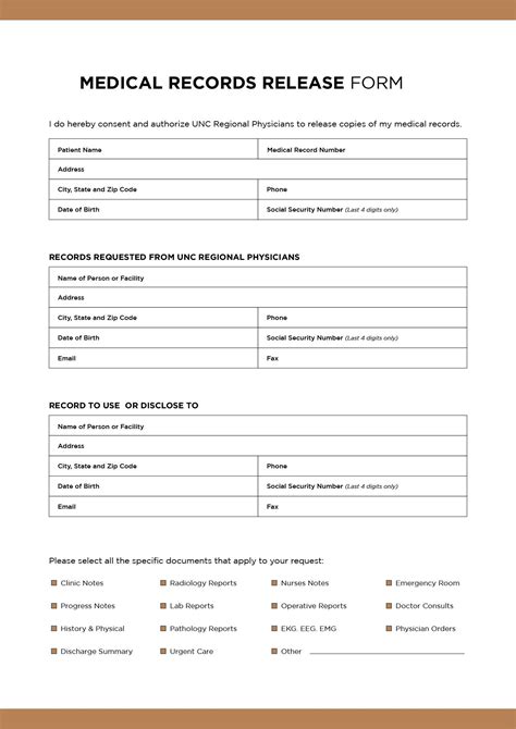 Free 10 Medical Records Release Forms In Pdf