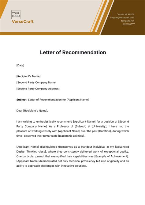 Free 43 Samples Of Recommendation Letter Templates In Pdf Ms Word
