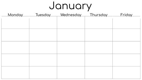 Free Five Day Calendar Template Mimir A Damgaard