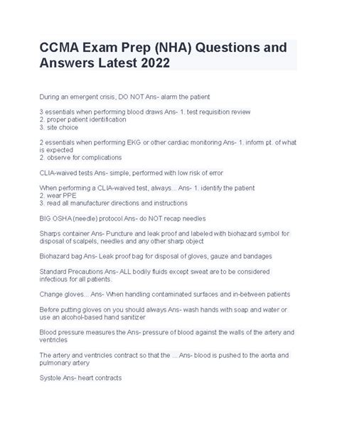 Free Nha Ccma Practice Test And A 2023 Prep Guide By Iprep