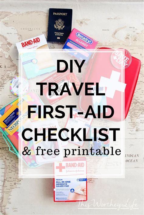 Free Printable Diy Travel First Aid Kit With Printable Checklist Artofit