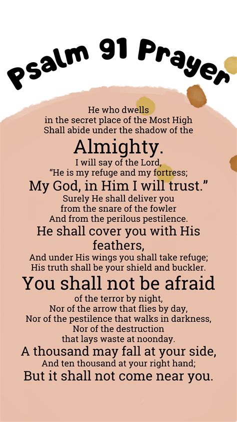 Free Psalm 91 Prayer Of Protection Printable Version