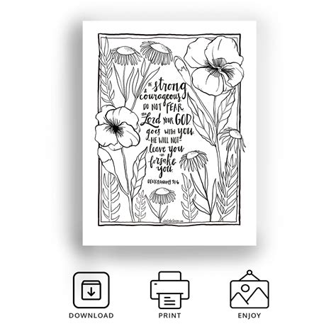 Free Spanish Bible Coloring Page Deuteronomy 31 6 Be Strong And