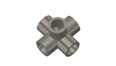 Free Stl File 3D Printed Model 5 Way Half Inch Pipe Connector 3D