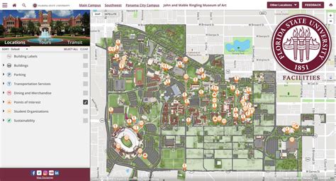 Fsu Interactive Campus Map Gretal Gilbertine