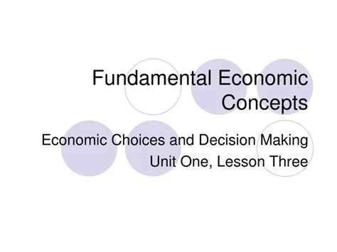 Fundamental Economic Concepts Ppt Download