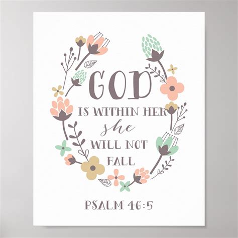God Is Within Her She Will Not Fall Psalm 46 5 Poster Zazzle