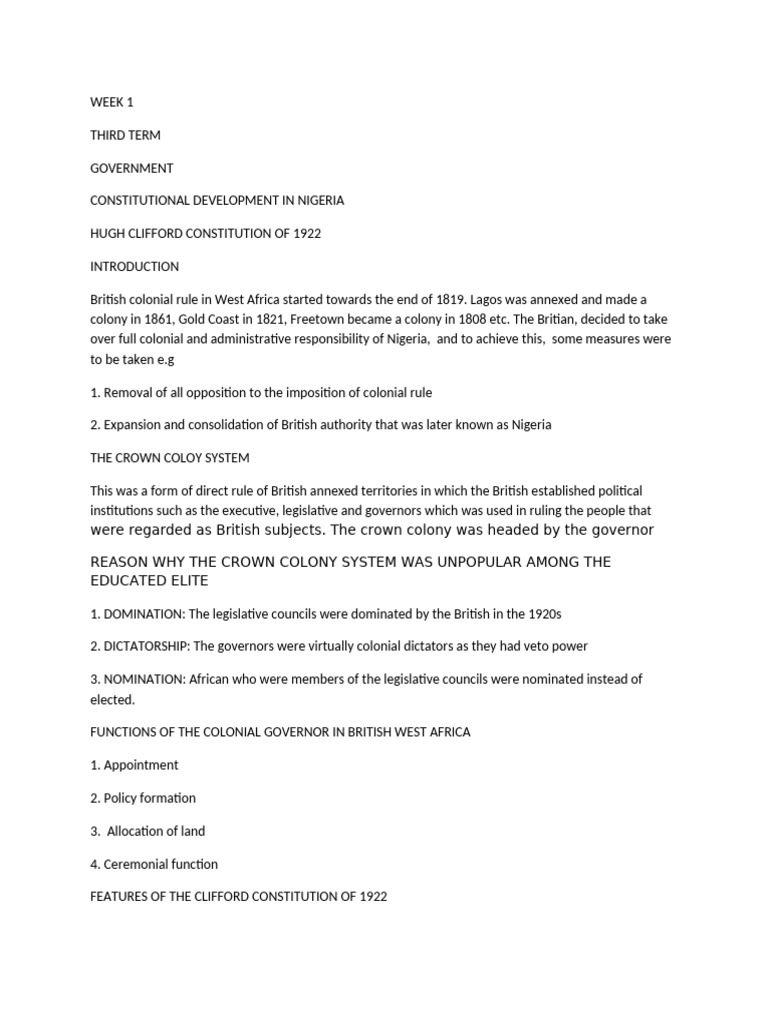 Government Lesson Note For Ss2 First Term 2025