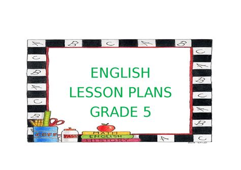 Grade 5 Lesson Plans 2023 2024 English Lesson Plans Grade 5 Lesson