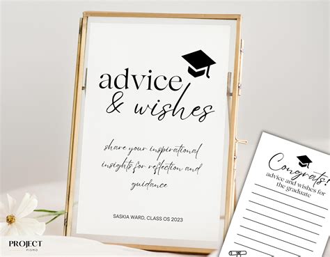 Graduate Advice Well Wishes Sign Graduation Party Signs Advice For