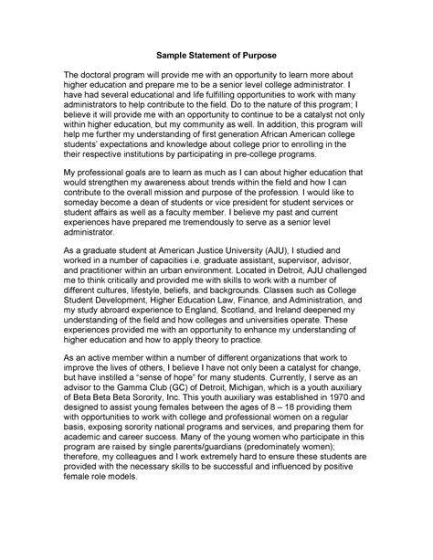 Graduate Statement of Purpose Example