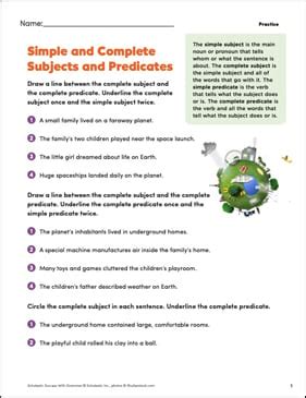 Grammar 1 1 Complete Subjects And Predicates Simple Subjects Simple