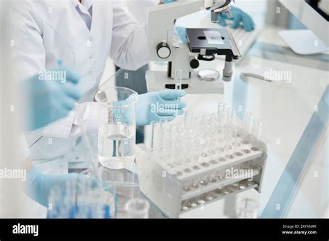 Group Of Scientists Are Testing A Medical Laboratory Stock Photo