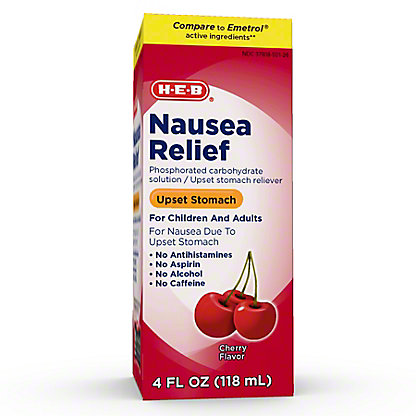 H E B Nausea Relief Cherry Flavored Liquid Shop Medicines