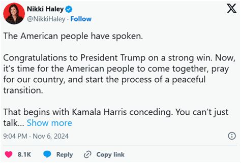Haley Congratulates Trump On Strong Win Dawn Com