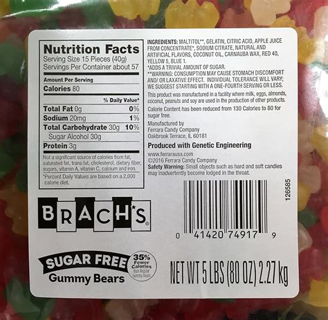 Haribo Sugarless Gummy Bears Nutrition Facts Besto Blog