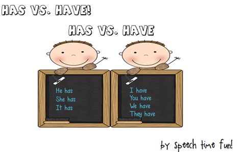 Has Vs Have Speech Time Fun Speech And Language Activities
