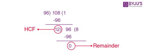 Hcf Of 96 And 108 How To Find Hcf Of 96 And 108