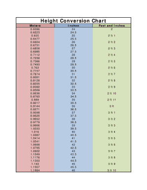 Height Conversion Chart Complete With Ease Airslate Signnow